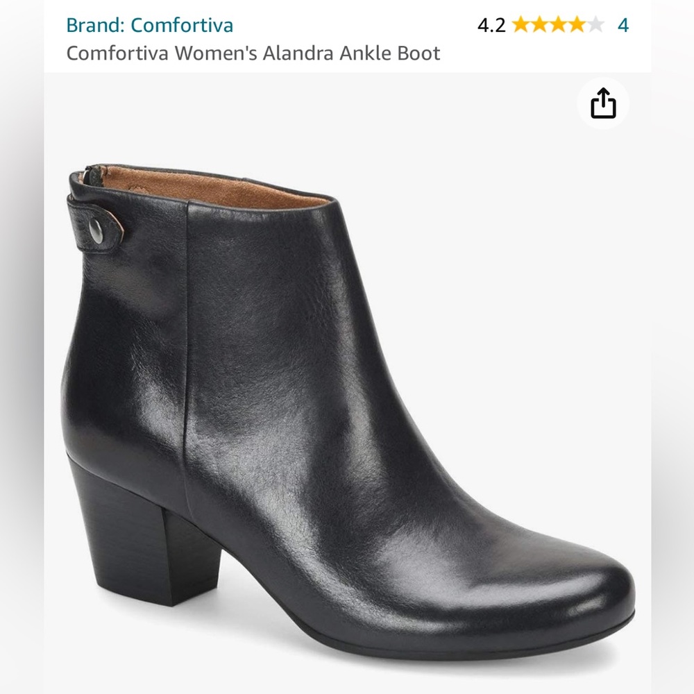 Comfortiva Womens Alandra Ankle Boot / Bootie - Black, size 7.5 (NWOT)